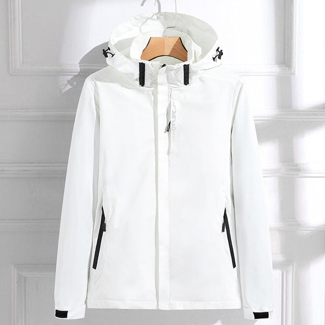 Women's Hooded Waterproof Coat Pockets