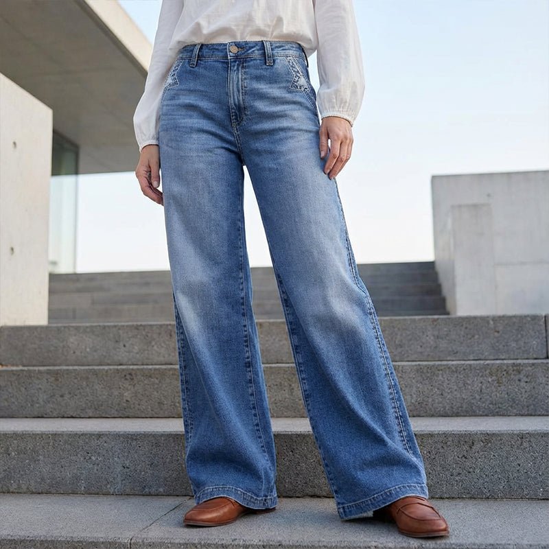 Women's High-Waisted Wide-Leg Jeans