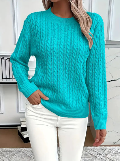 Women's Cable Knit Jumper Relaxed-Fit