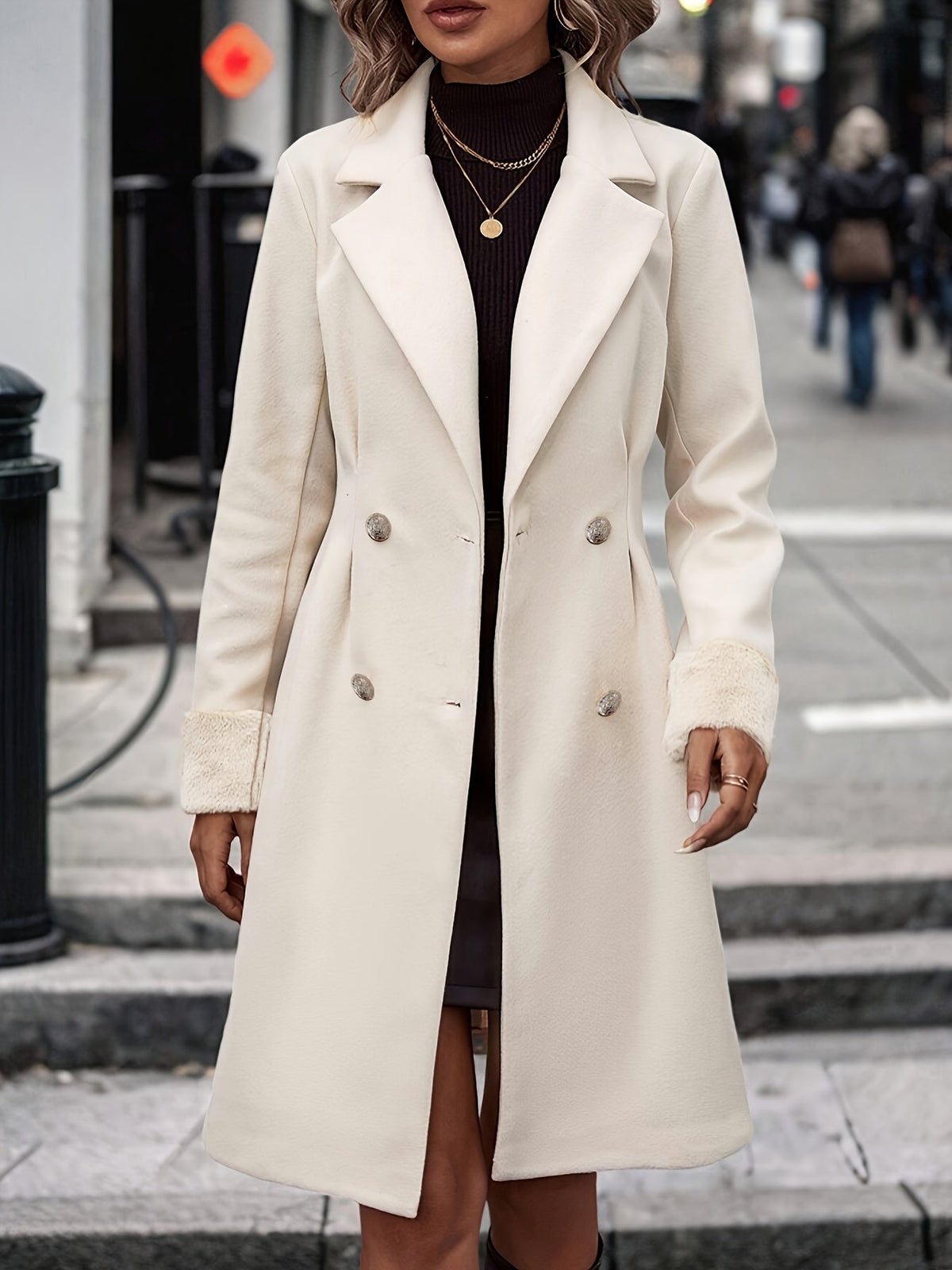 Women's Waterproof Double-Breasted Long Coat