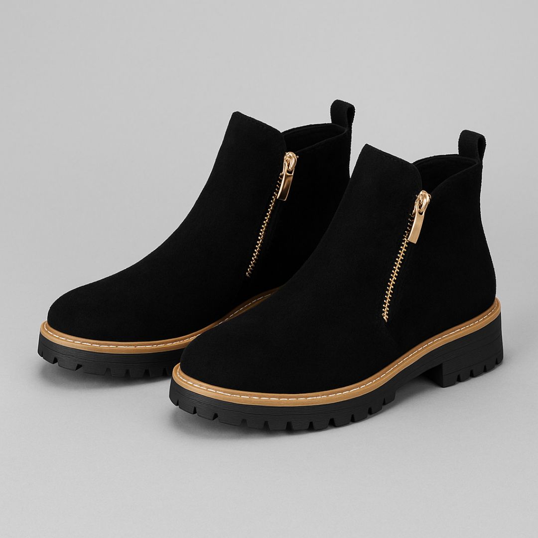 Women's Chunky Suede Ankle Boots Cushioned