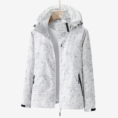 Women's Lightweight Waterproof Windbreaker Jacket Hooded Pockets