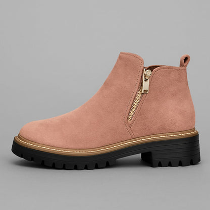 Women's Chunky Suede Ankle Boots Cushioned