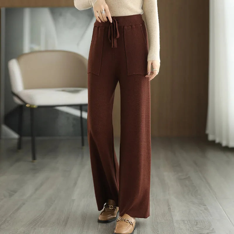 Women's Wool Wide-Leg Trousers