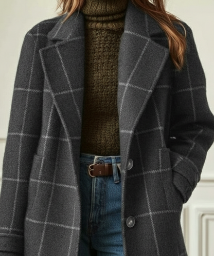 Women's Long Coat Button-Front