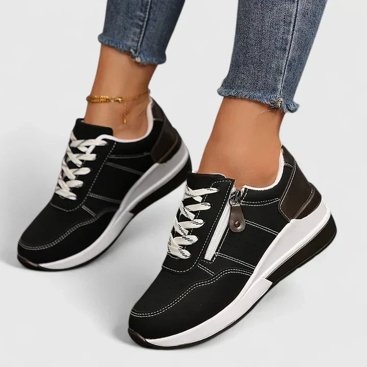 Women's Orthopaedic Platform Lace-Up Trainers Cushioned