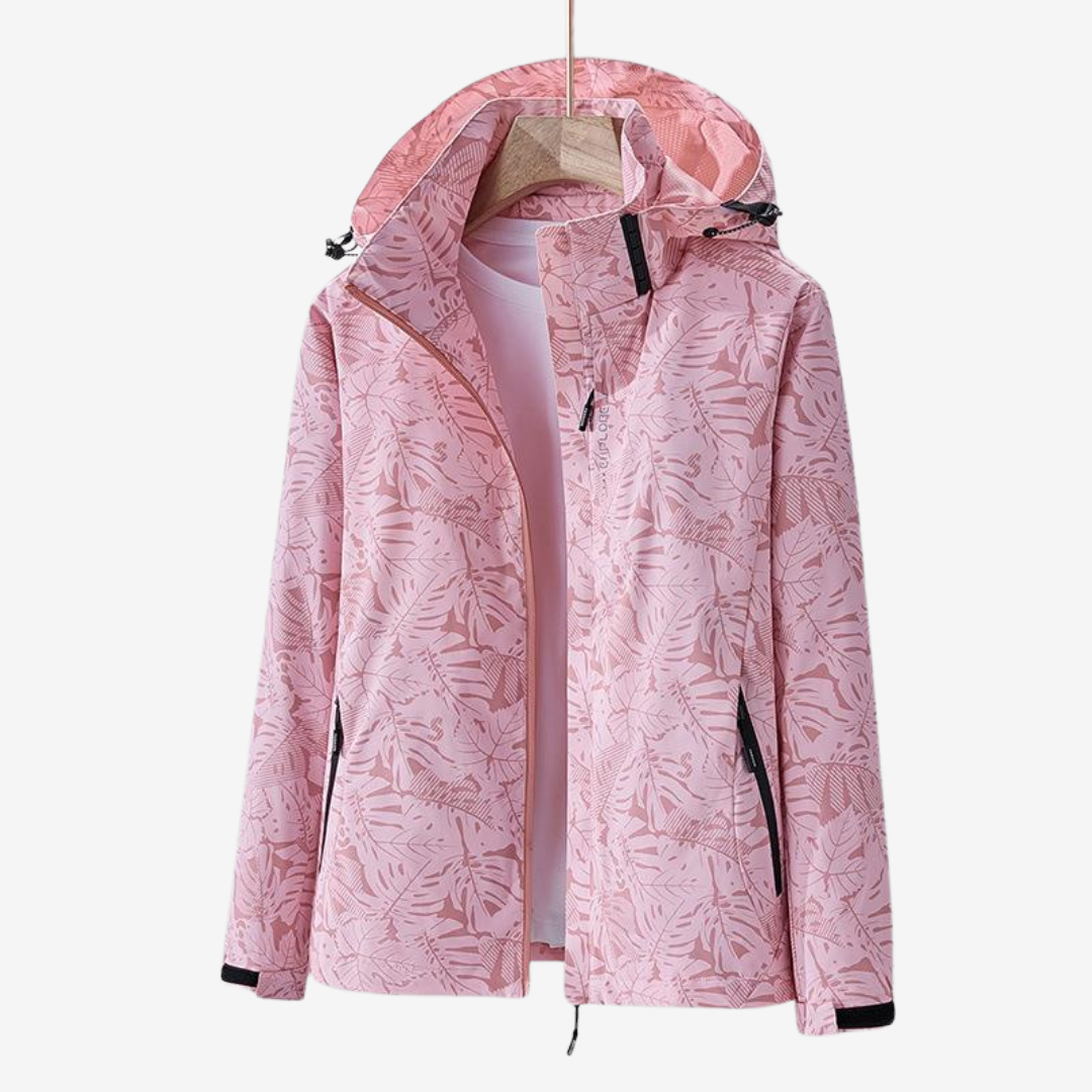 Women's Lightweight Waterproof Windbreaker Jacket Hooded Pockets