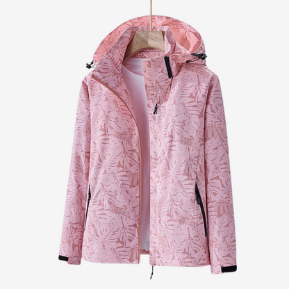 Women's Lightweight Waterproof Windbreaker Jacket Hooded Pockets