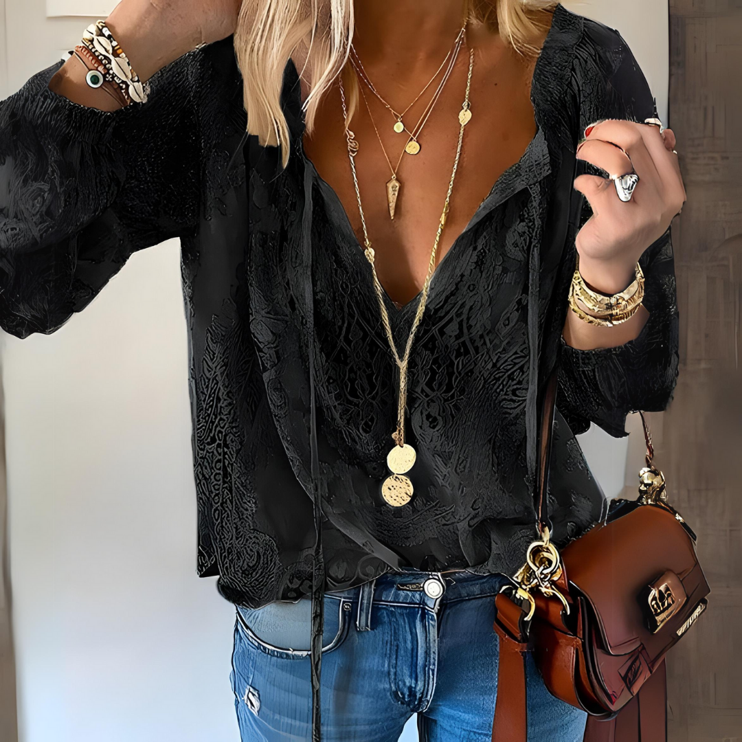 Women's Boho V-Neck Blouse