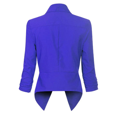 Women's Open-Front Draped Work Blazer