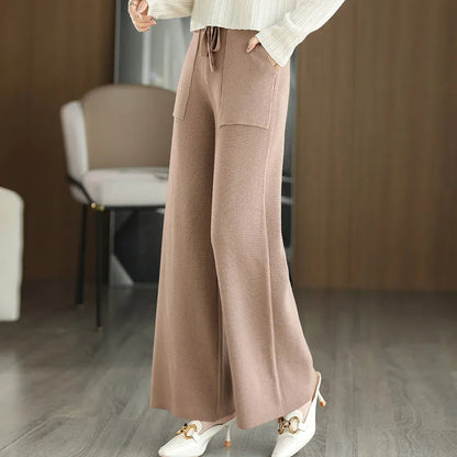 Women's Wool Wide-Leg Trousers
