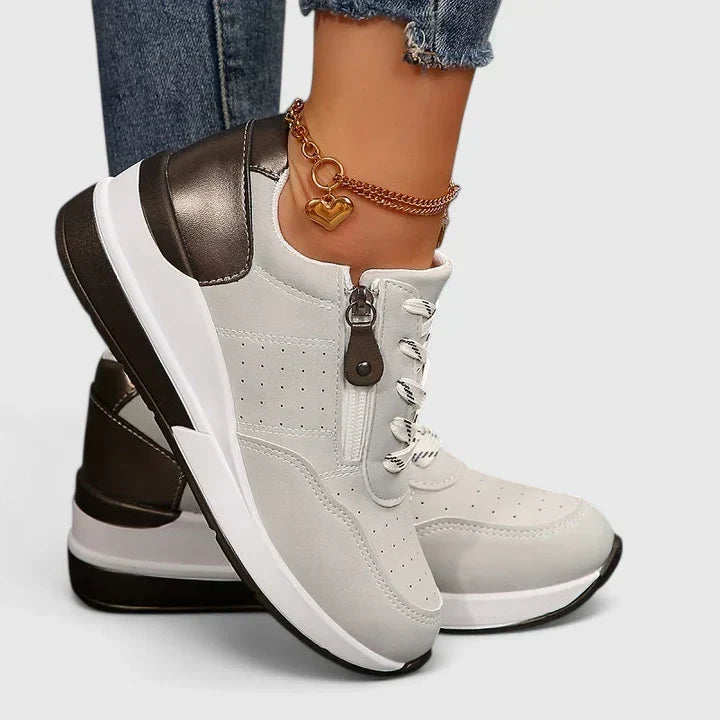 Women's Orthopaedic Platform Lace-Up Trainers Cushioned