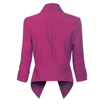 Women's Open-Front Draped Work Blazer