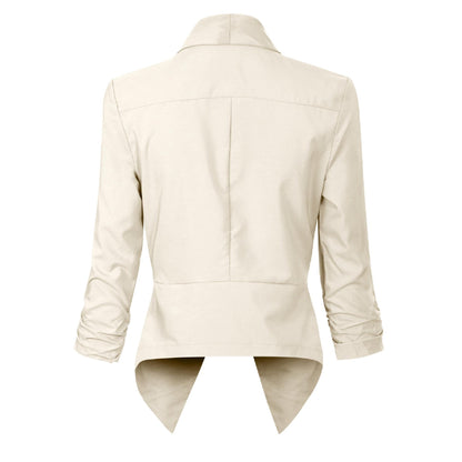 Women's Open-Front Draped Work Blazer