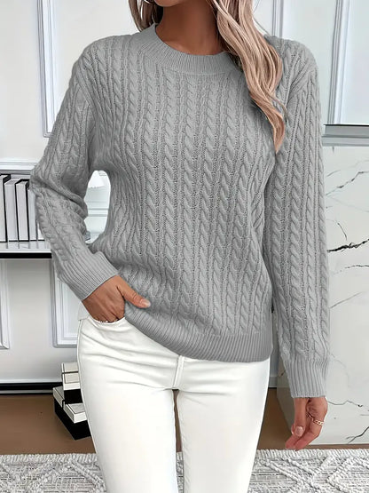 Women's Cable Knit Jumper Relaxed-Fit