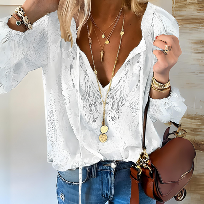 Women's Boho V-Neck Blouse