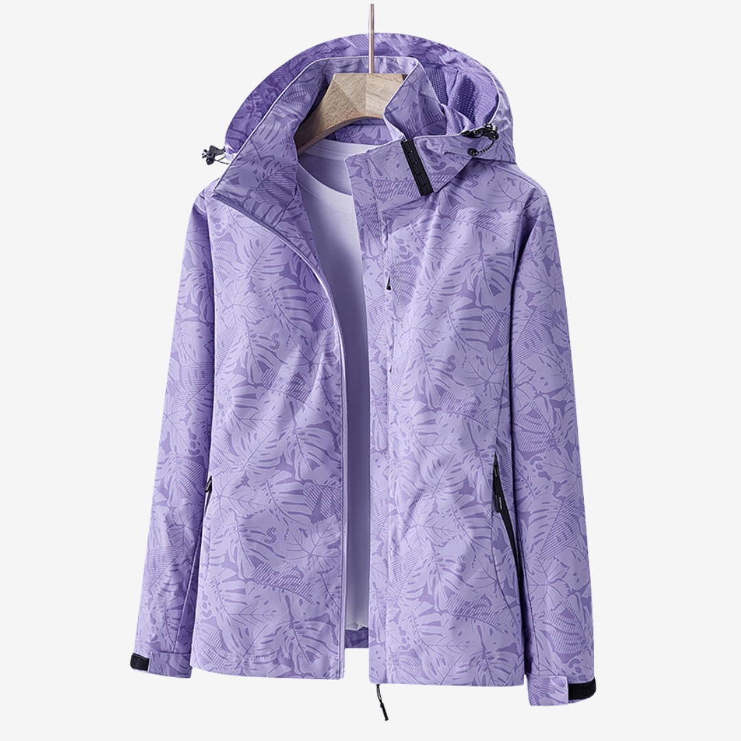 Women's Lightweight Waterproof Windbreaker Jacket Hooded Pockets