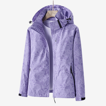Women's Lightweight Waterproof Windbreaker Jacket Hooded Pockets