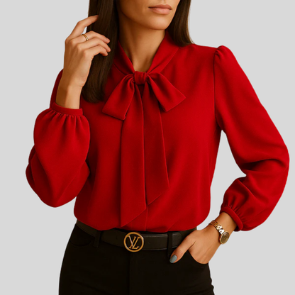 Women's Bow Tie-Neck Blouse