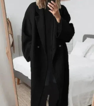 Women's Oversized Double-Breasted Long Coat