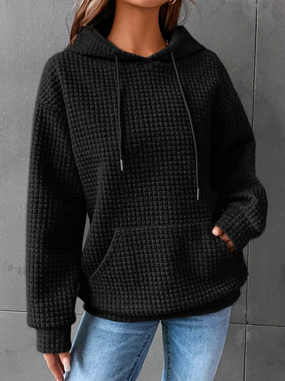Women's Textured Pullover Hoodie Relaxed-Fit