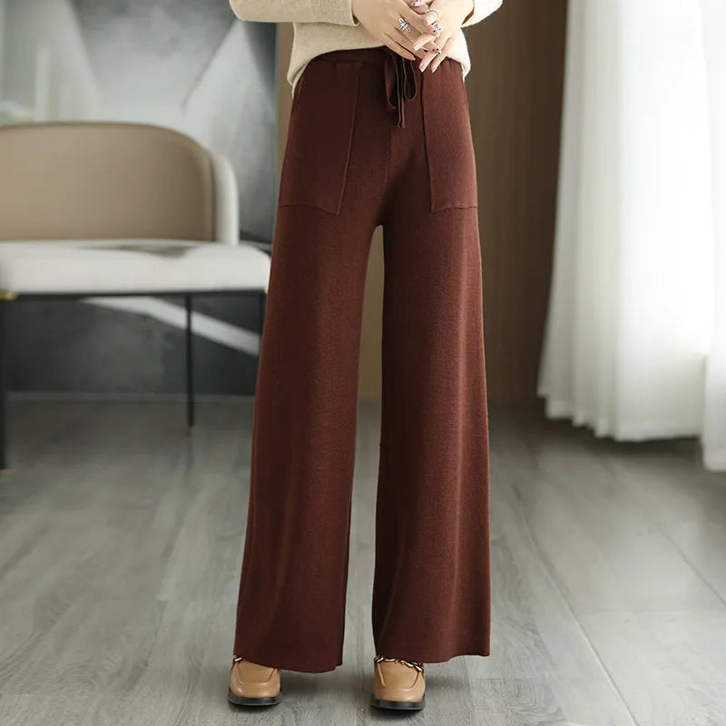 Women's Wool Wide-Leg Trousers