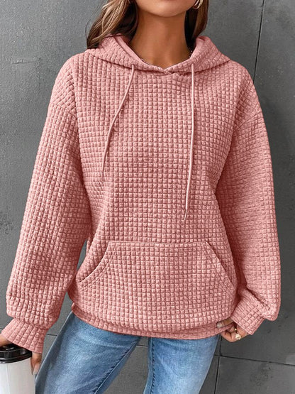 Women's Textured Pullover Hoodie Relaxed-Fit