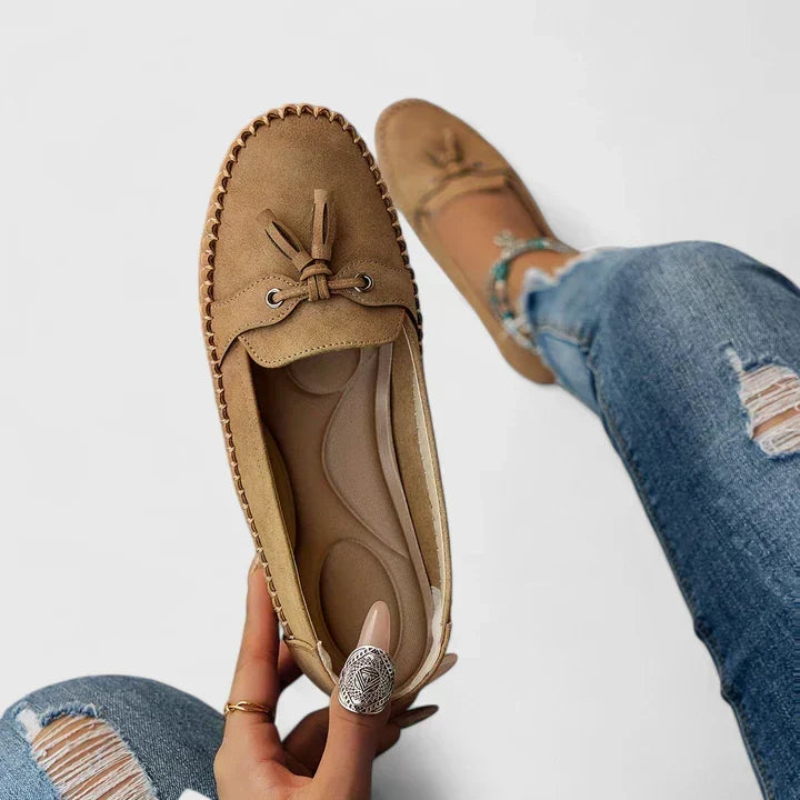 Women's Suede Bow Moccasin Loafers Cushioned