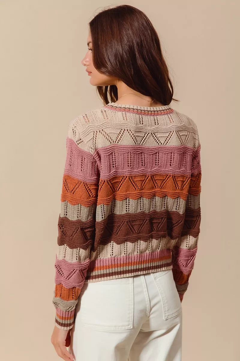 Women's Striped Knitted Jumper Relaxed-Fit