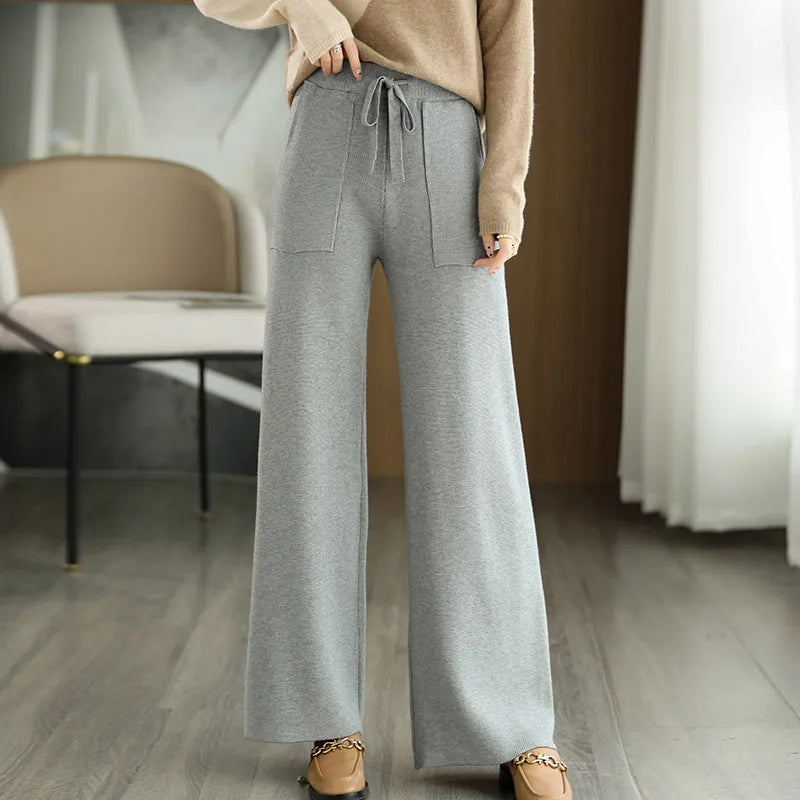 Women's Wool Wide-Leg Trousers