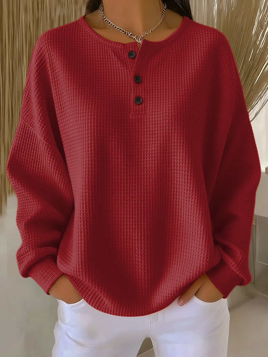 Women's Henley Knitted Jumper