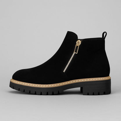 Women's Chunky Suede Ankle Boots Cushioned