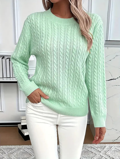 Women's Cable Knit Jumper Relaxed-Fit