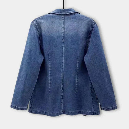 Women's Denim Work Blazer Jacket Lightweight