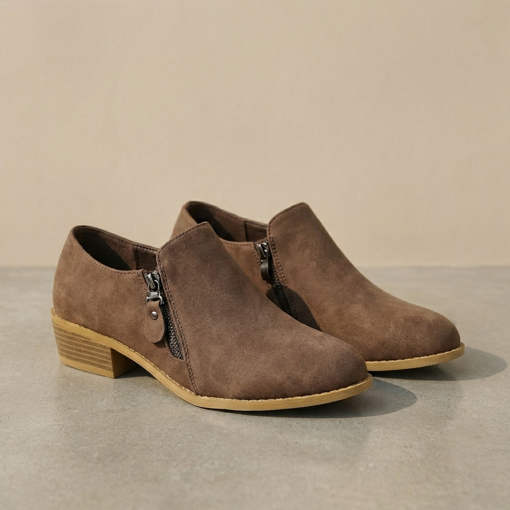Women's Side-Zip Heeled Ankle Boots Cushioned
