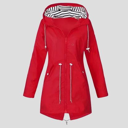 Women's Waterproof Hooded Long Jacket