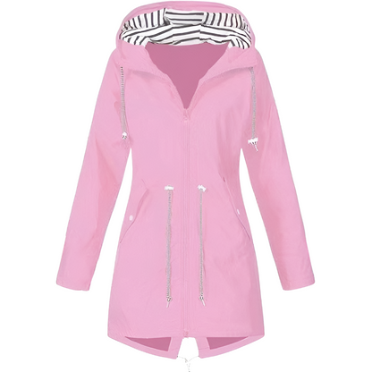 Women's Waterproof Hooded Long Jacket