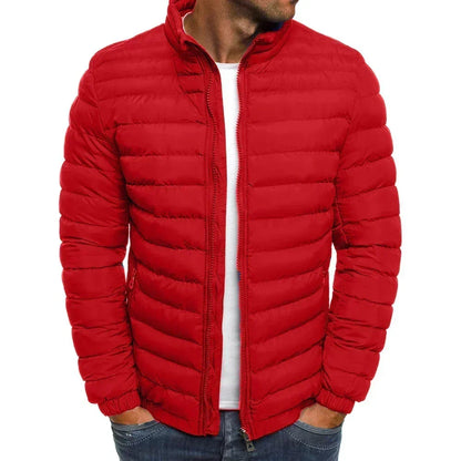 Men's Slim-Fit Lightweight Winter Puffer Jacket Pockets Quilted