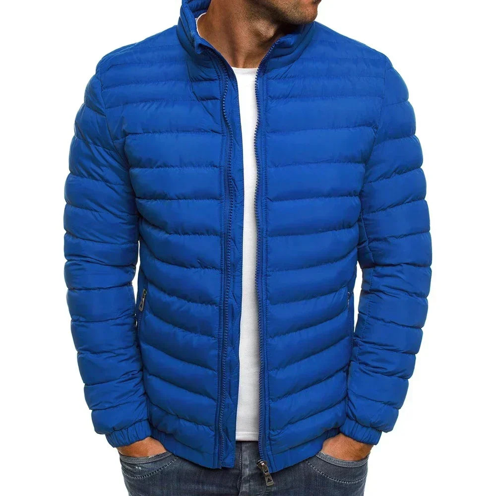 Men's Slim-Fit Lightweight Winter Puffer Jacket Pockets Quilted