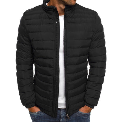 Men's Slim-Fit Lightweight Winter Puffer Jacket Pockets Quilted