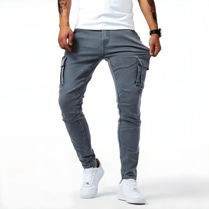 Men's Slim-Fit Multi-Pocket Cargo Trousers