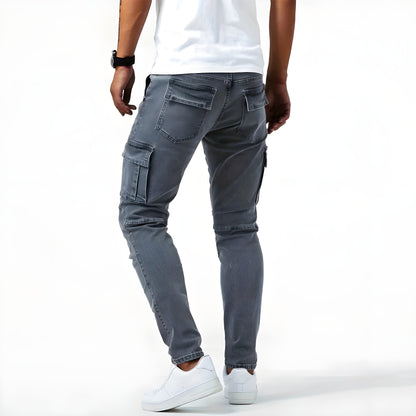 Men's Slim-Fit Multi-Pocket Cargo Trousers