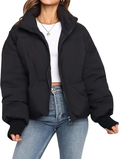 Women's Oversized Chunky Winter Puffer Jacket Stand Collar