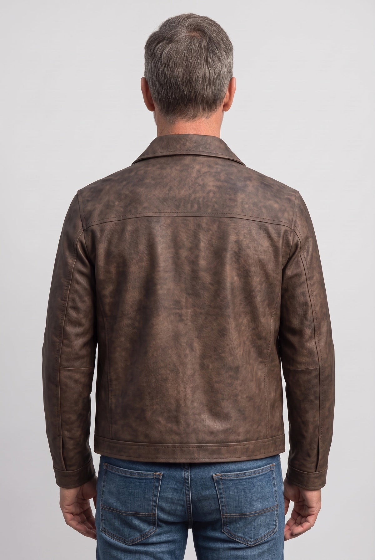 Men's Leather Jacket Side Pockets Lightweight