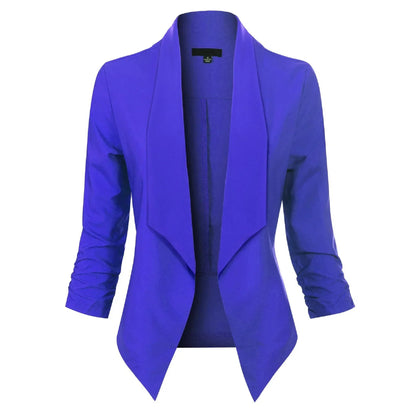 Women's Open-Front Draped Work Blazer