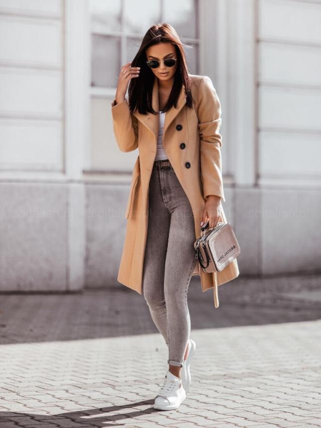 Women's Waterproof Belted Long Trench Coat Button-Front