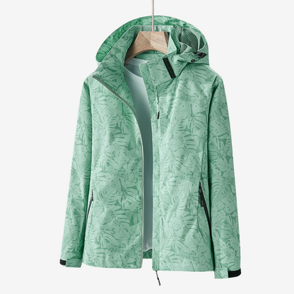 Women's Lightweight Waterproof Windbreaker Jacket Hooded Pockets