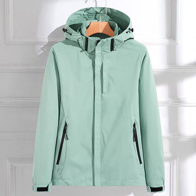 Women's Hooded Waterproof Coat Pockets