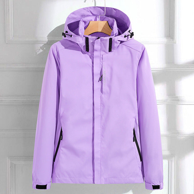 Women's Hooded Waterproof Coat Pockets