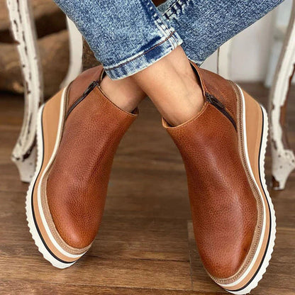 Women's Wide-Fit Wedge Ankle Boots Cushioned
